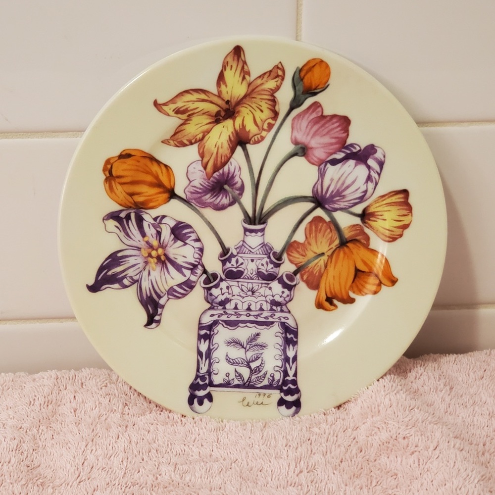 Email de Limoges Decorative Plate, Signed 1996